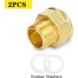 Nutmanel Reducer 3/4 to 1 Inch Brass 2 Pieces Reducer Extension with Sealing Ring Reducer Reducer Extension Brass Gas Stove Adapter Gas Adapter 3/4 to 1 Inch