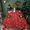 Yrendenge Christmas Tablecloth Red Shiny Snowflake Reindeer Stars Tablecloth Washable