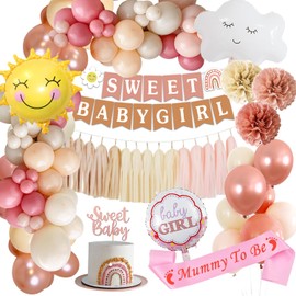 Baby Shower Decoration, Baby Shower Decoration Girl Boho Pink Its a Girl Decoration, Baby Shower Decoration, Sweet Baby Girl Decoration with Mummy to Be Sash, Baby Shower Banner, Baby Shower