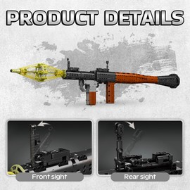 Sosuy 1:1 Rocket Launcher Building Bricks Gun Collection Toy - 1706+ PCS Model Gun Building Block Sniper Set Shootable - Gift Collectible Surprises
