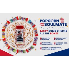 Flavorful Popcorn Seasoning Variety Pack – Seasonings in White Cheddar Cheese, Ranch, Sour Cream, & More – Gluten-Free Keto Snack for Movie Nights & Gifts by Tasty Bomb, 2.8-3 Oz (Variety Pack 16)