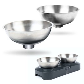 KatSupreme Raised Cat Food Bowls - Elevated Tilted Bowls Set, Stainless Steel, 2 pcs
