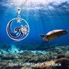 AXELUNA Turtle Necklace, 925 Sterling Silver Sea Turtle Pendant Turtle