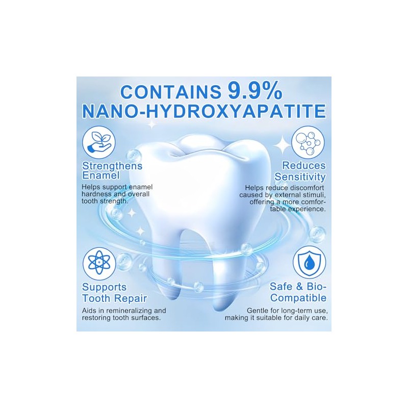 9.9% Hydroxyapatite Toothpaste for Enamel Protection and Tooth Strengthening, (2PCS)