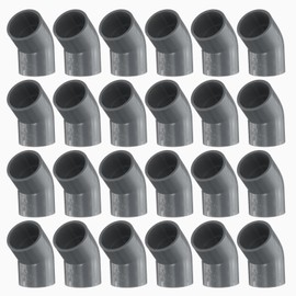sourcing map 24pcs 3/4" 45 Degree Elbow Pipe Fittings, Furniture Construction Grade 2-Way 45 Degree Elbow PVC Corner Adapter for DIY Construction Furniture Garden Shelf Connection, Grey