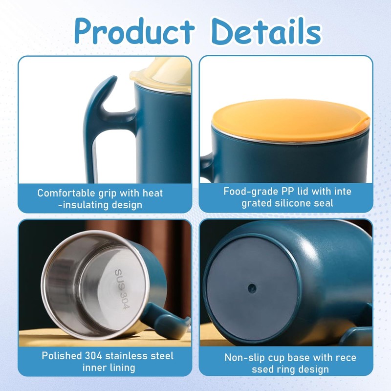 UCFBWO Adult Sippy Cup for Elderly, Stainless Steel Beaker with