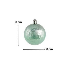 Plastic Christmas Baubles Pink/Mint - Pack of 12 Diameter 6 cm Decorative Baubles Christmas Tree Decoration Mix Matt Patterned Shiny