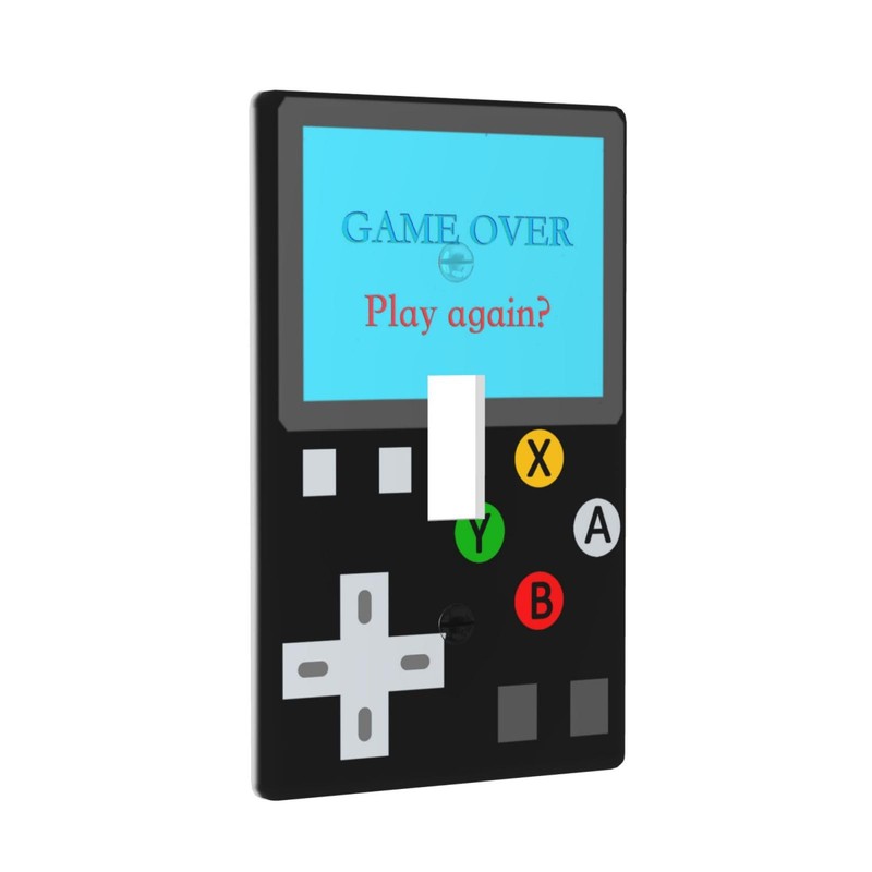 Video Game Gamer Over Decor Print Light Switch Plate Cover
