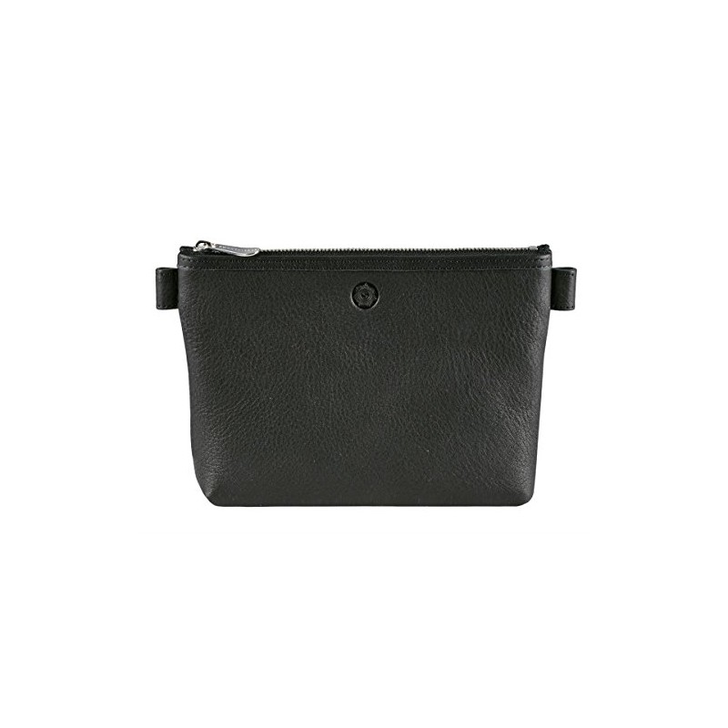 SONNENLEDER High-Quality Cosmetic Bag "Silvretta" Colour: Black *Genuine Leather*