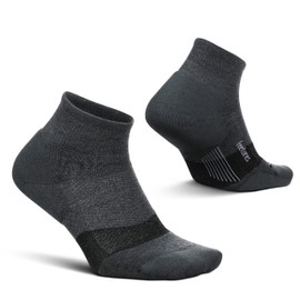 Feetures Merino 10 Max Cushion Quarter, Grey - M