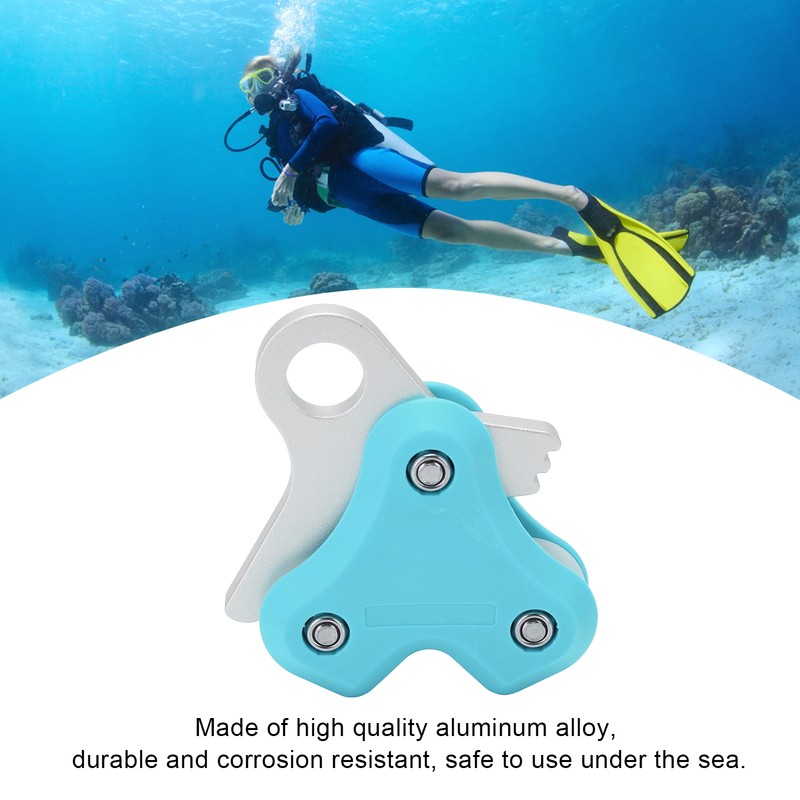 Aluminum Alloy Pulley Scuba Free Diving Buoy Metal Rope Retractor