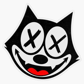 Leyland Designs Felix Cat - Evil Sticker Outdoor Rated Vinyl Sticker Decal for Windows, Bumpers, Laptops or Crafts 5"