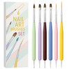 6PCS Dual-Ended Nail Art Brushes Set – Gel Brush, Liner,