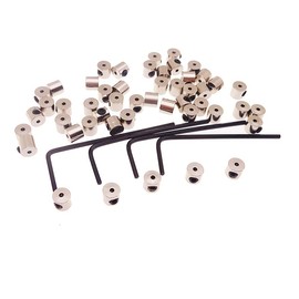48 pcs Nickle Locking Pin Back Pin Lock Clutch Locking Clasp with 4 pcs Wrench for Enamel Badge Brooch Lapel, 5.5 * 5mm