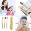 3pk Family Eco-Friendly and Natural Organic Wooden Bamboo Toothbrushes, Biodegradable,