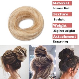 Hair Pieces, Real Hair Scrunchie For Hair Bun, 100% Remy Hair, Straight, For Updo Hairstyles, 30 g.