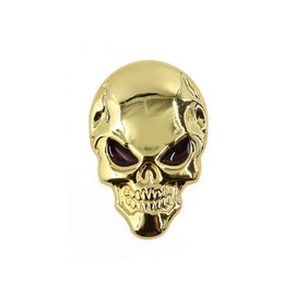 sourcing map Gold Tone Car Ornament Auto Skeleton Skull Bone Design 3D Sticker
