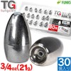 Funks Value Set of 30 Tungsten Bullet Sinkers TG Sinkers