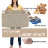 COMFY-HOMI Large Rectangular Blanket Basket, Woven Cotton Rope Baskets for