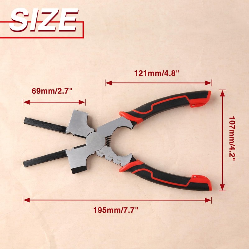 LEONTOOL Professional MIG Welding Pliers with Measurement Holes, 7-in-1 Multi-Function