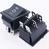 TWTADE / 5Pcs Black ON/Off/ON DPDT 6 Pin 3 Position