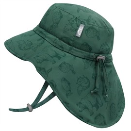 JAN & JUL Summer Hats for Toddler Boys with UPF 50 Sun Protection (L: 2-5 Years, Forest Friends)