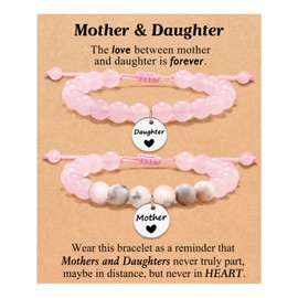 Mother and Daughter Gifts Mothers Day Gifts for Mom from Daughter Mommy and Me Matching Heart Wish Bracelets Matching Bracelets Daughter Gift from Mom