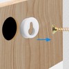 16 Pieces Round Type Keyhole Shelf Brackets Hangers, Screws Plastic