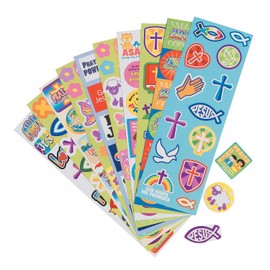 Religious Sticker Assortment (Bulk Set of 100 Sheets) Sunday School Supplies