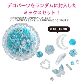 NP-050 Nail Parts, Decoration, Light Blue Set, Mixed Set, 3D, Jewelry, Handicrafts, Pearls, Rhinestones, Roses, Random Sparkling Pumps