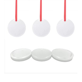 Glass Christmas Ornament Sublimation Blanks | 3" Glass Ornaments with Red Ribbon for UV Printing or Heat Press Sublimation (24)