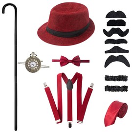 Osznmmg 1920s Mens Costume Accessories 20s Costumes Gangster Roaring Accessories Vintage 1920S Accessories for Men Mens Gatsby Costume 1920s for Party Cosplay