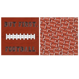 Ideal Home Range Football Party Napkins - 40 Count | 2 Packs of 20CT 3-Ply Cocktail Napkins in 2 Designs, Brown