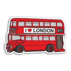 2 x 10cm Wide London Bus Vinyl Stickers - Red Buses England UK GB Landmark Trip Travel Holiday Sticker #77431