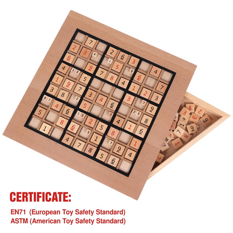 GOTHINK Wooden Sudoku Puzzle Set, Challenge Your Mind with 11.6