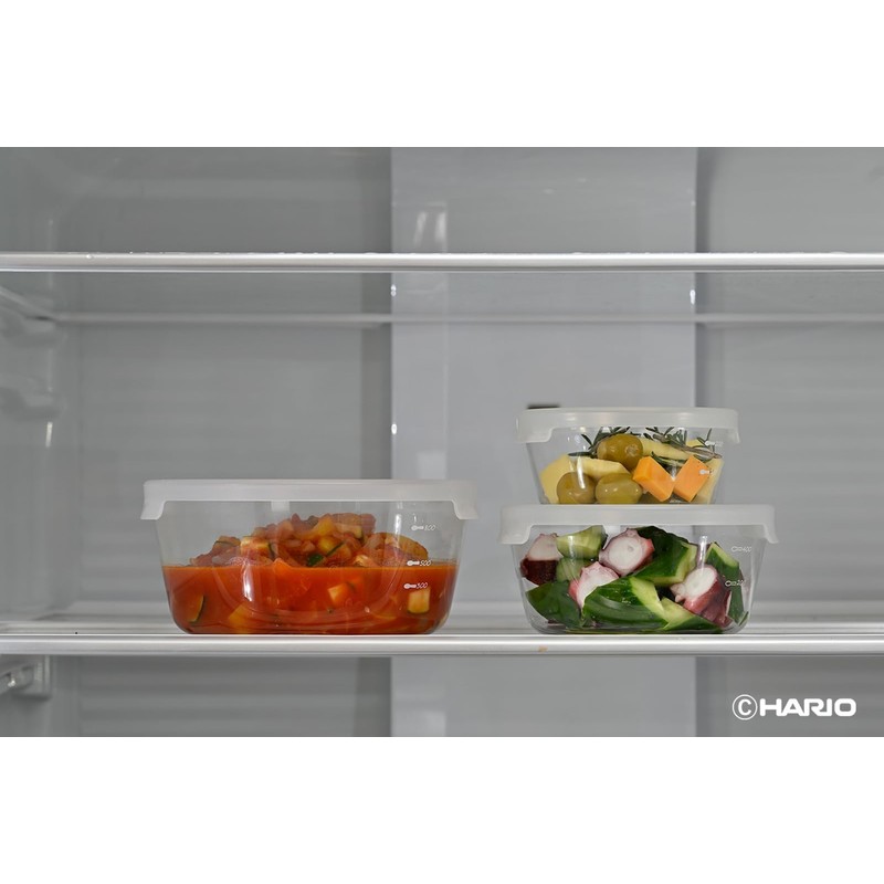 Hario MST-60-TW Heat-resistant Glass Storage Container, Round, 20.3 fl oz
