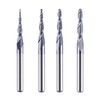 SpeTool 4Pcs/Pack Assorted R0.25~1.0 Tip 1/8" Tapered End Mill Cone