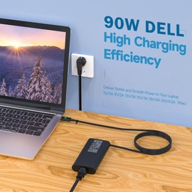 90W USB C Netzteil Laptop Ladegerät für Dell Latitude 5420 5430 5310 5340 7440 3400 3500 5280 5290 5480 5580 5490 5590 5300 5400 7330 7300 7400 XPS 7390 LA90PM170 DA90PM170 Ladekabel Charger Adapter