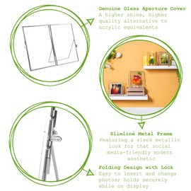 Nicola Spring Metal Photo Frame - Fits Photo Size 6 x 8 (14 x 20cm) - Pack of 1 - Silver A5 Picture Frame Portrait Orientation Freestanding Photo Frame Photo Certificate Display Poster Frame