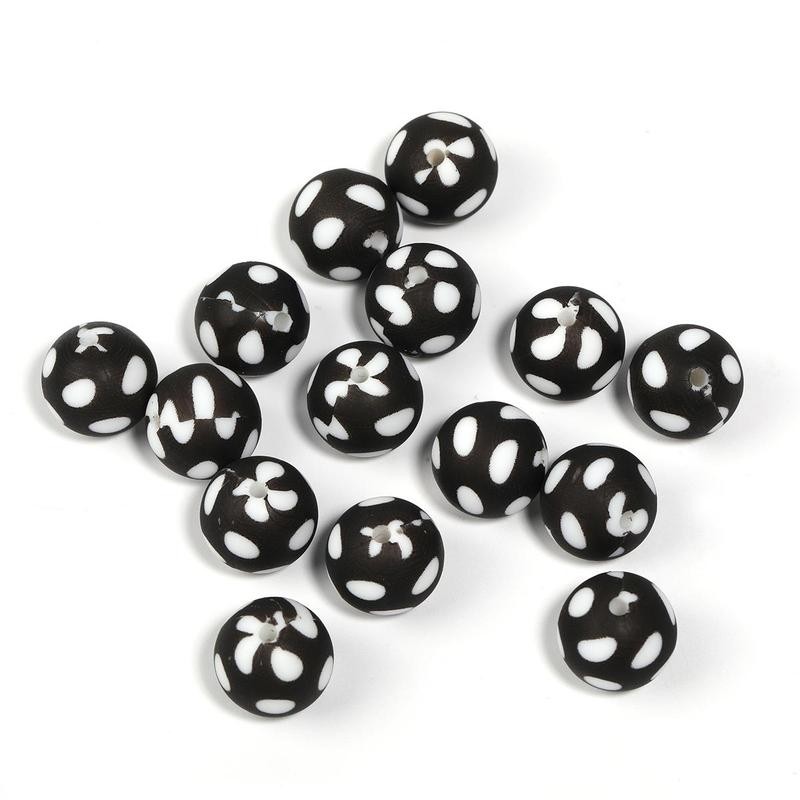【B170】 Beads for DIY Projects: 15mm Round, Mixed Color, 30Qty