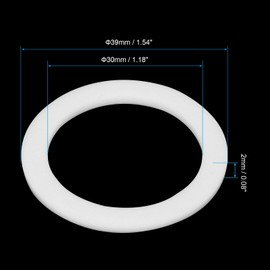 PATIKIL Flat Washers, 100 Pcs 39mm OD 30mm ID 2mm Thickness PTFE Seal Washers Flange Gasket Sealing Gasket for Faucet Pipe Water Hose