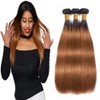 Niciitysi Brown Human Hair Color 1B30 Straight Bundles 12 14