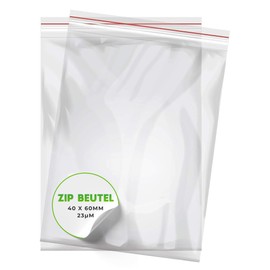 V1 TRADE Zip Bags Set of 100 40 x 60 mm - Baggys - Robust Ziplock Bags - Resealable Bags for Better Organisation - Plastic Bags Sealable