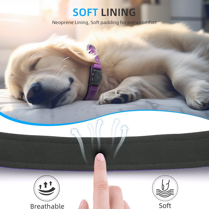 Upgraded AirTag Dog Collar, IP68 Waterproof Air Tag Dog Collar