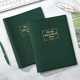 Appointment Book 2026-2026 Diary from Jan. 2026 - Dec. 2026, A4 Week to View Appointment diary 2026, Hourly Planner 2026 in 15 Minutes with Times Slots, Soft Leather Cover, 21.8 x 29 cm