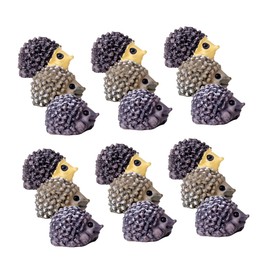 Generic 30pcs Miniature Resin Hedgehog Statues Adorable Animal Figurines for Moss Landscape Decor Garden Decoration and Flower Pot Accessories Grey Light Grey