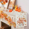 Fall Table Runner Maple Leaves Pumpkin Rubbing 13x90 Inch Seasonal
