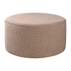 Baoblaze Ottoman Slipcovers Round Footrest Footstool Covers Stretch Storage Ottoman