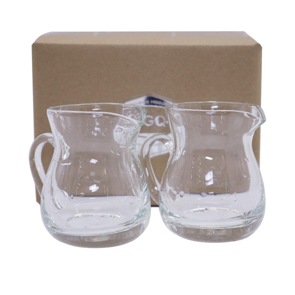 DGQ Classic Glass Creamer Pitcher with Handle 4oz Pack of