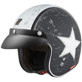 Bogotto V541 Rebel Jet Helmet, Black/White, XS